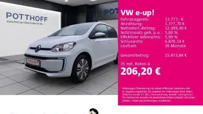 Gebraucht VW e-up! United 61 kW (83 PS) 2021 Pure white Kleinwagen