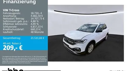 Weiß Gebraucht 2022 VW T-Cross Style SUV | 18.730 € (Fairer Preis)