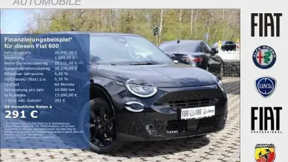 Neu Fiat 600 Sport 145 PS (106 kW) 2026 Cinema schwarz SUV