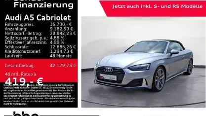 Gebraucht Audi A5 Cabriolet Ambiente 163 PS (119 kW) 2022 Silber Cabrio