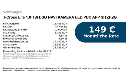 Gebraucht VW T-Cross Life 116 PS (85 kW) 2025 SUV