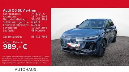 Plasmablau metallic Gebraucht 2025 Audi Q6 e-tron S-Line SUV | 74.870 € (Fairer Preis)