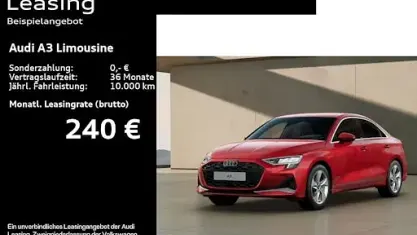 Gebraucht Audi A3 Advanced Plus 150 PS (110 kW) 2025 Rot Limousine