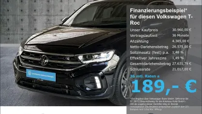 Gebraucht VW T-Roc Cabriolet R-line 150 PS (110 kW) 2025 Schwarz SUV