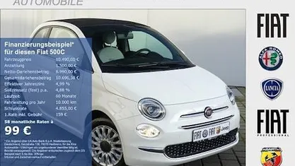 Weiß Gebraucht 2021 Fiat 500C Dolcevita Cabrio | 10.490 €