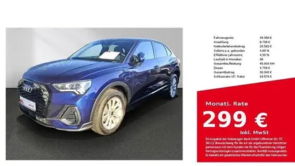 Blau Gebraucht 2022 Audi Q3 Sportback S-Line SUV | 34.380 € (Fairer Preis)