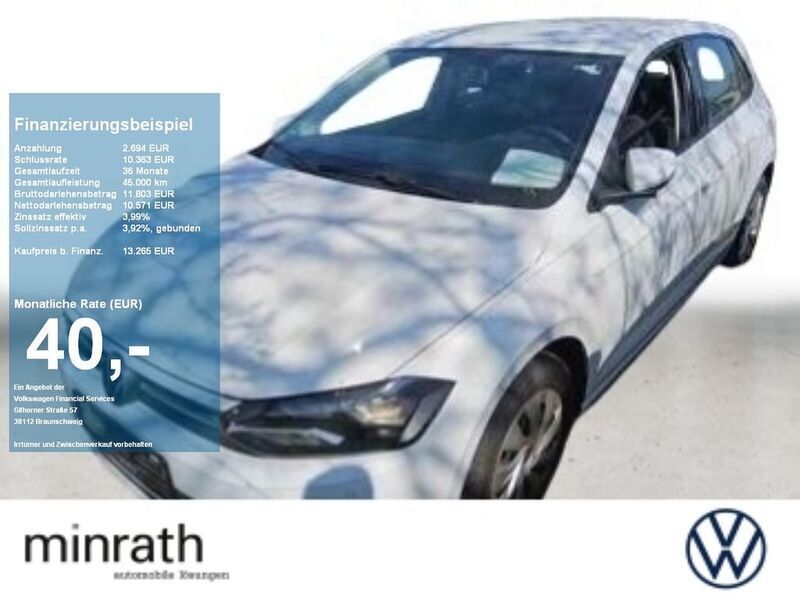 Weiß Gebraucht 2021 VW Polo Comfortline Kleinwagen | 13.255 € (Guter Preis) - Bild 1/4