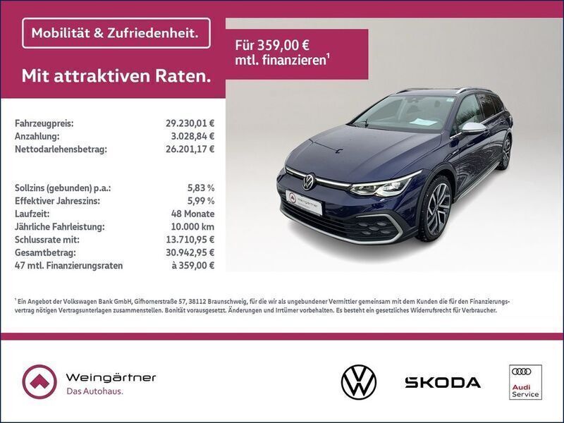Blau Gebraucht 2022 VW Golf Alltrack Business Kombi | 29.230 € (Fairer Preis) - Bild 1/4