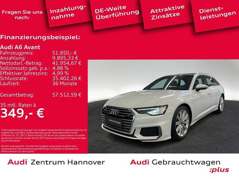 Gletscherweiß metallic Gebraucht 2023 Audi A6 Design Kombi | 51.850 € - Bild 1/4