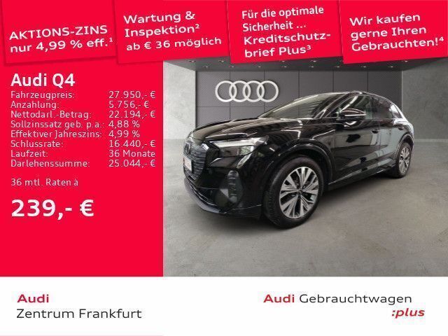 Mythosschwarz metallic Gebraucht 2023 Audi Q4 e-tron Advanced SUV | 27.950 € (Guter Preis) - Bild 1/2