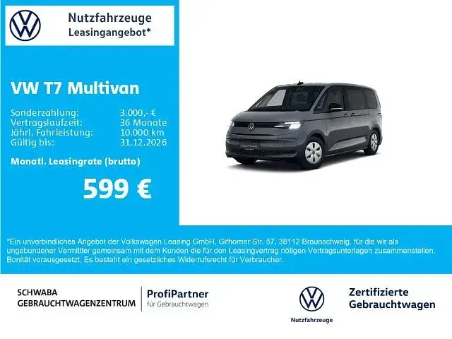 Gebraucht VW Multivan Basis 150 PS (110 kW) 2024 Grau Van / Kleinbus