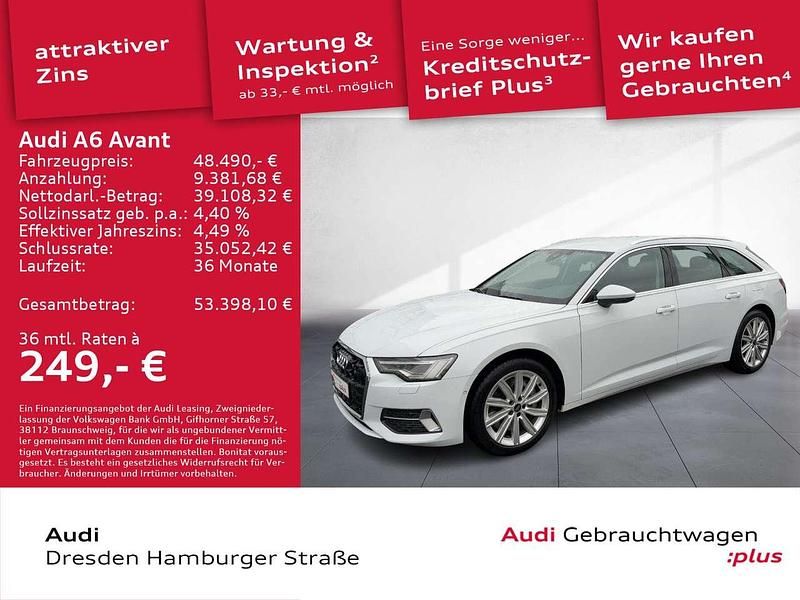 Gletscherweiß metallic Gebraucht 2025 Audi A6 Advanced Plus Kombi | 48.490 € (Etwas zu teuer) - Bild 1/3