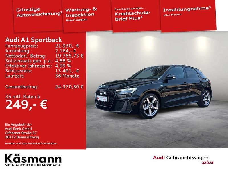 Schwarz Gebraucht 2023 Audi A1 Sportback S-Line Kleinwagen | 21.930 € (Fairer Preis) - Bild 1/4