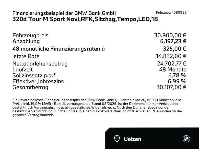 Gebraucht BMW 320 M Sport 190 PS (139 kW) 2023 Alpinweiss iii (weiß) Kombi