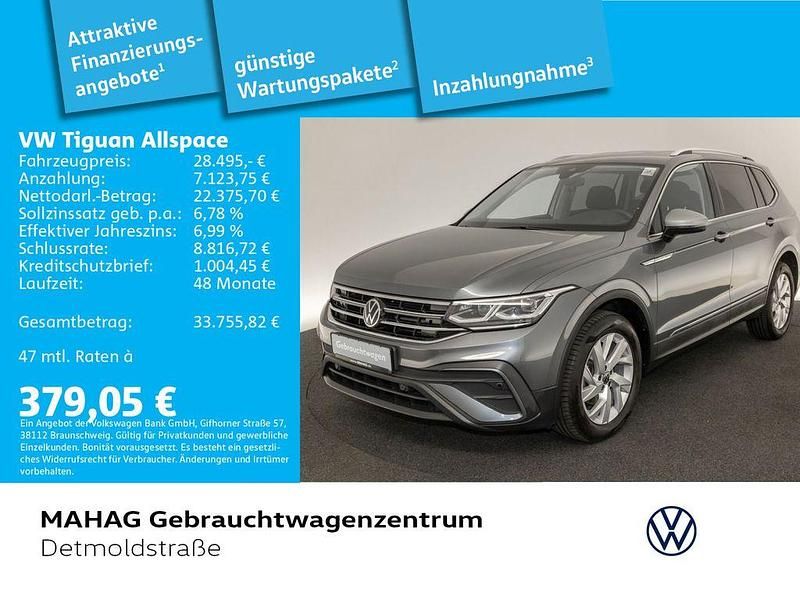 Grau Gebraucht 2023 VW Tiguan Allspace Life SUV | 28.495 € (Superpreis) - Bild 1/2