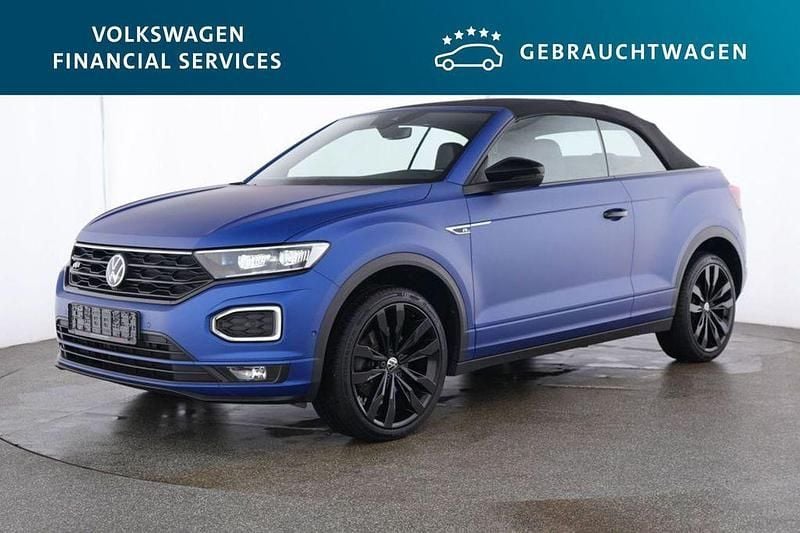 Ravennablau matt/schwarz Gebraucht 2021 VW T-Roc Cabriolet R-line Edition Cabrio | 29.089 € (Etwas zu teuer) - Bild 1/4