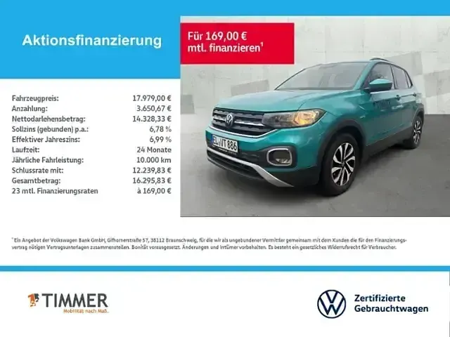 Usado VW T-Cross Active 110 CV (80 kW) 2021 Turquesa SUV