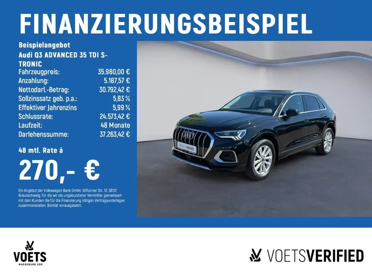 Gebraucht Audi Q3 Advanced Plus 150 PS (110 kW) 2024 Mythosschwarz metallic SUV