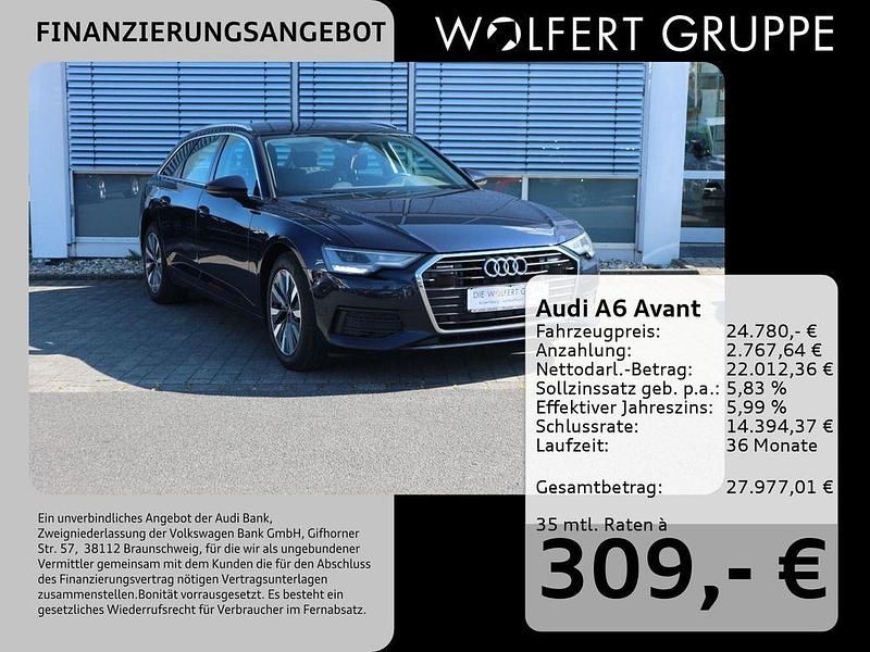 Firmamentblau metallic Gebraucht 2022 Audi A6 Ambiente Kombi | 24.780 € (Superpreis) - Bild 1/4