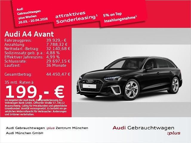 Gebraucht Audi A4 S-Line 204 PS (150 kW) 2024 Mythosschwarz metallic Kombi