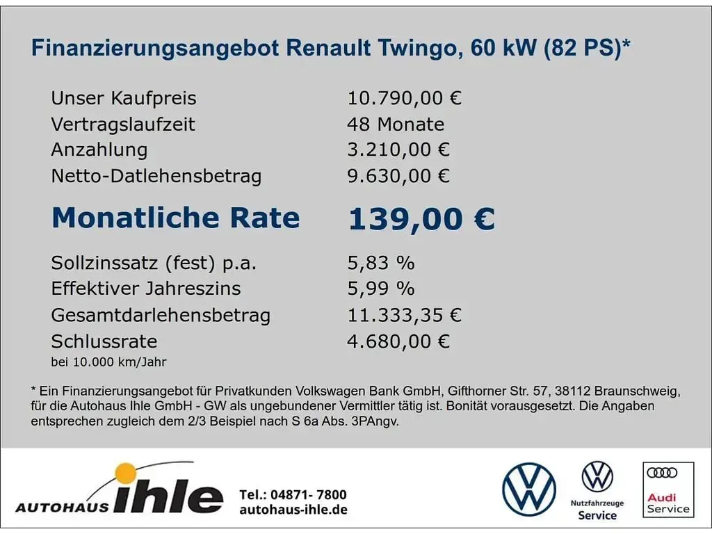 Gebraucht Renault Twingo Zen 60 kW (82 PS) 2022 Blau Kleinwagen