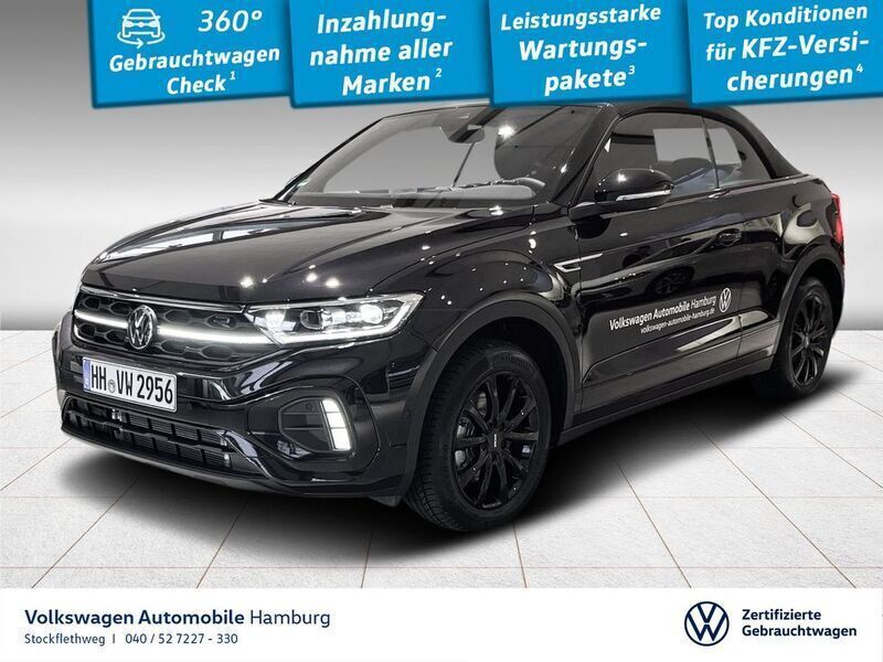 Schwarz Gebraucht 2024 VW T-Roc Cabriolet R-line Cabrio | 41.940 € - Bild 1/3
