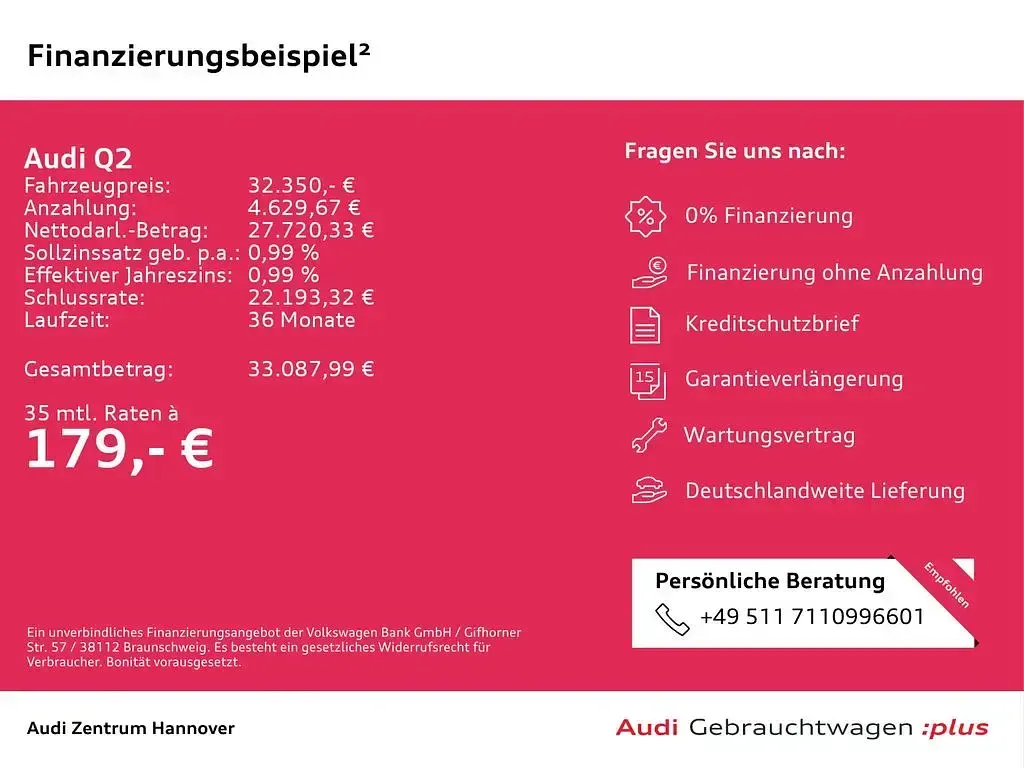 Gebraucht Audi Q2 Advanced Plus 150 PS (110 kW) 2025 Manhattangrau metallic SUV