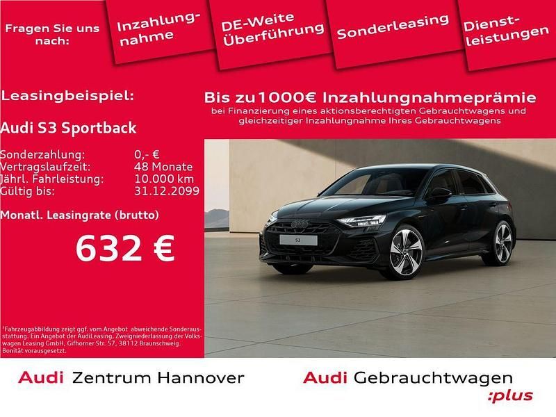 Mythosschwarz metallic Gebraucht 2024 Audi S3 Ambiente Coupé | 46.990 € (Fairer Preis) - Bild 1/4