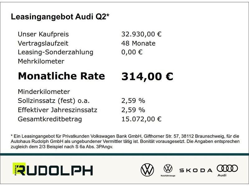 Gebraucht Audi Q2 Advanced Plus 150 PS (110 kW) 2025 Silber SUV
