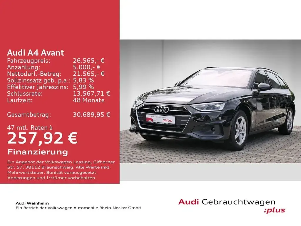 Gebraucht Audi A4 163 PS (119 kW) 2023 Brillantschwarz Kombi