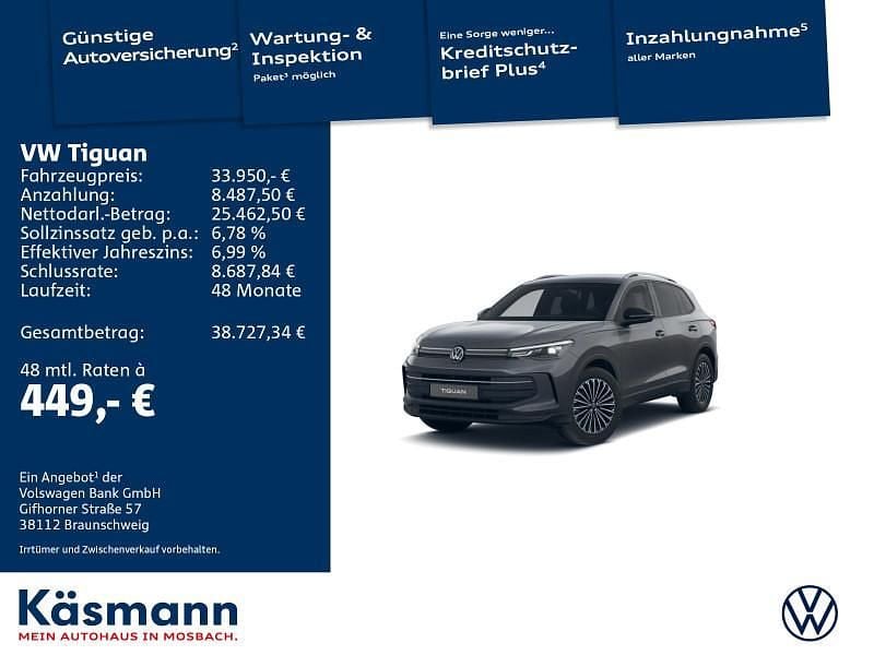 Grau Gebraucht 2025 VW Tiguan Goal SUV | 33.950 € (Superpreis) - Bild 1/4