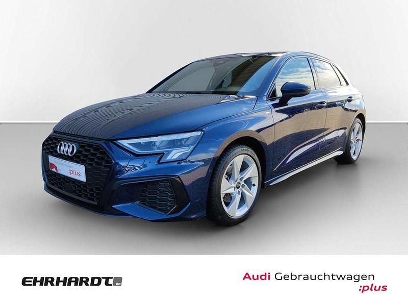 Blau Gebraucht 2023 Audi A3 Sportback S-Line Limousine | 31.990 € (Fairer Preis) - Bild 1/3