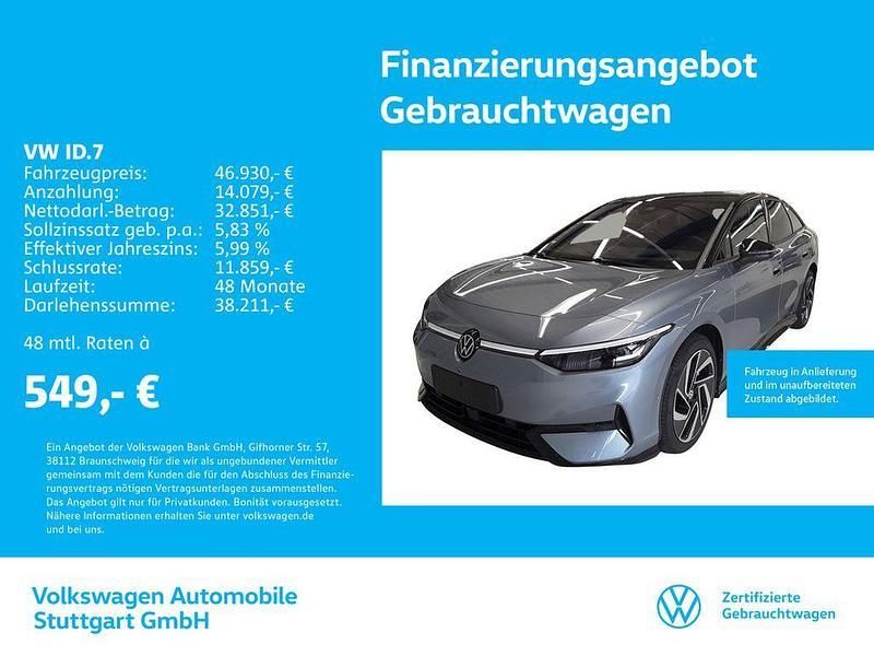 Stonewashed blue metallic/schw Gebraucht 2024 VW ID.7 Pro Limousine | 46.930 € (Fairer Preis) - Bild 1/4