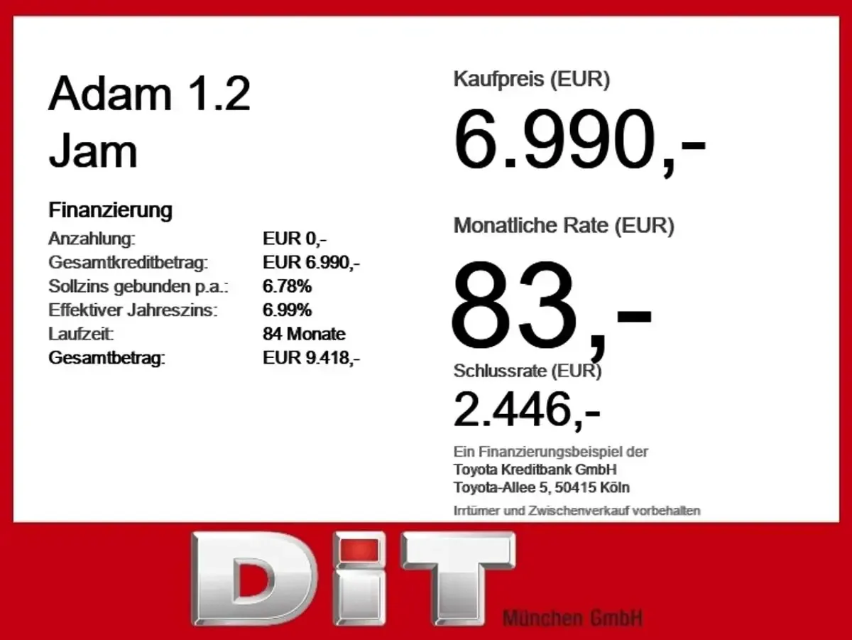 Gebraucht Opel Adam Jam 69 PS (50 kW) 2014 Fire red (uni) Kleinwagen