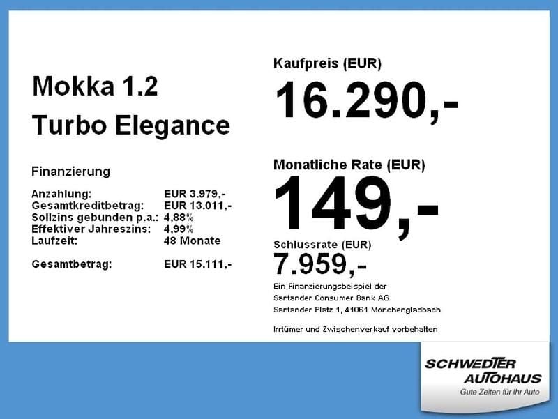 Gebraucht Opel Mokka Elegance 131 PS (96 kW) 2022 Perl blau/voltaik blau SUV
