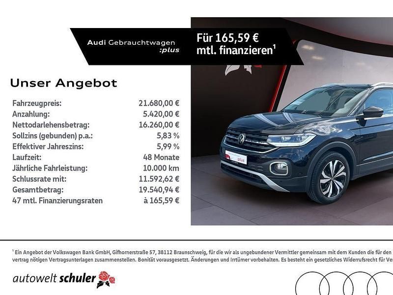 Deep black perleffekt Gebraucht 2023 VW T-Cross Style SUV | 21.680 € (Guter Preis) - Bild 1/4