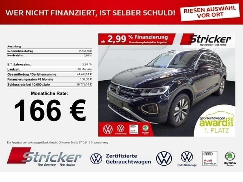 Schwarz Gebraucht 2025 VW T-Roc Goal SUV | 21.949 € (Superpreis) - Bild 1/3