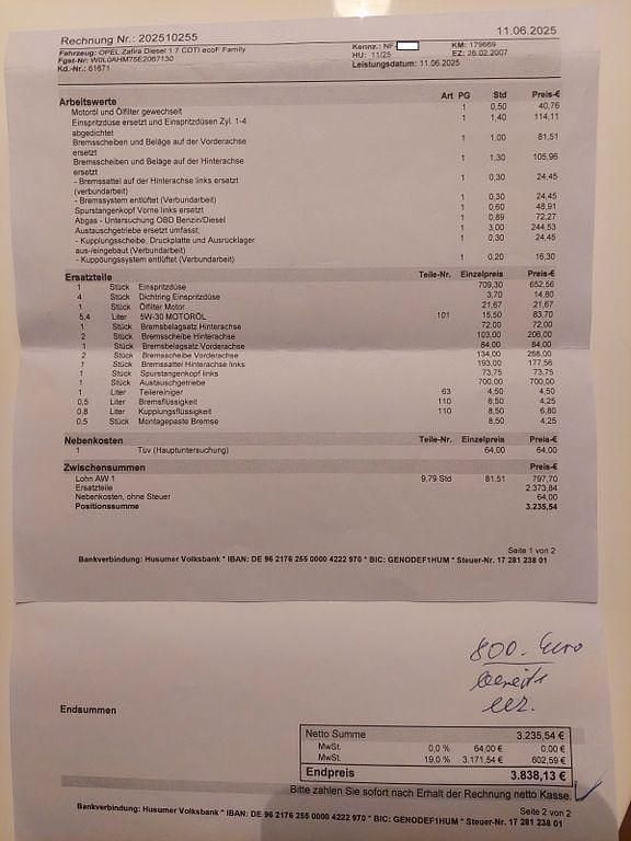 Gebraucht Opel Zafira Family 125 PS (91 kW) 2014 Blau Van / Kleinbus