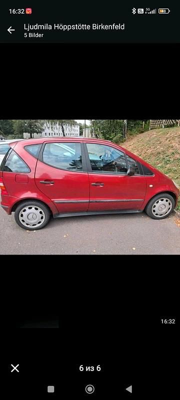 Rot Gebraucht 2000 Mercedes A140 Kleinwagen | 1.100 € - Bild 1/4