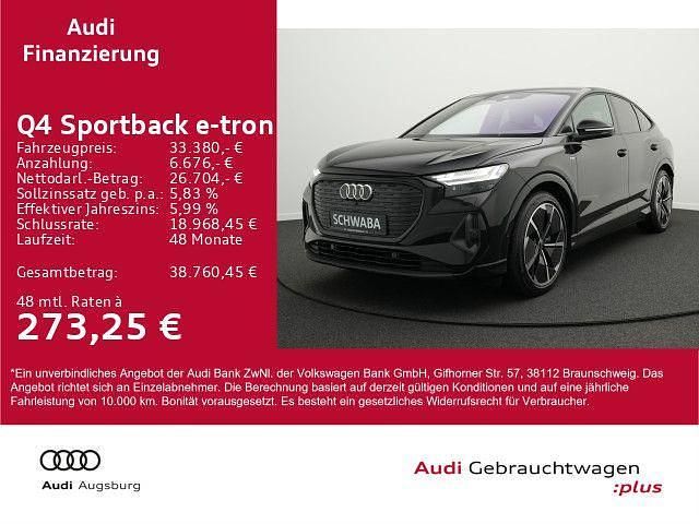 Mythosschwarz metallic Gebraucht 2022 Audi Q4 Sportback e-tron S-Line SUV | 33.380 € (Fairer Preis) - Bild 1/4