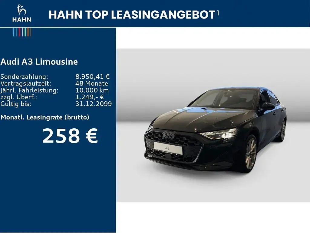 Neu Audi A3 Advanced 150 PS (110 kW) 2025 Mythosschwarz metallic Limousine