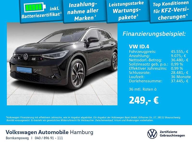 0e grenadillschwarz metallic Gebraucht 2024 VW ID.4 Pro SUV | 45.555 € - Bild 1/4