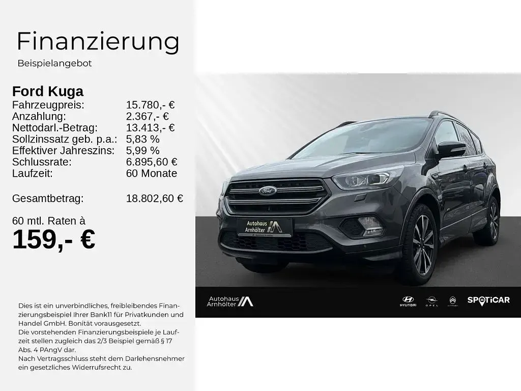 Używany Ford Kuga ST-Line 182 KM (133 kW) 2017 Szary SUV