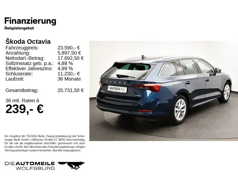 Gebraucht Skoda Octavia Style 110 PS (80 kW) 2024 Lavablau metallic Kombi