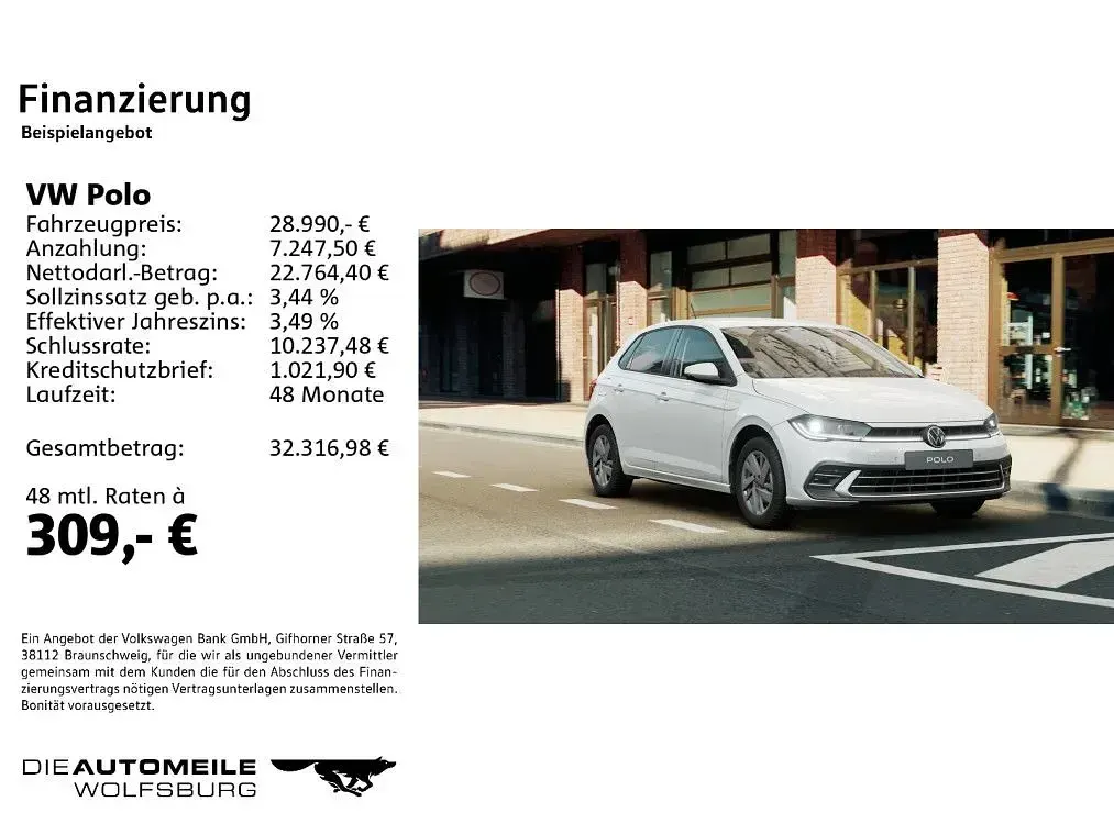 Neu VW Polo Style 95 PS (69 kW) 2026 Pure white uni Kleinwagen