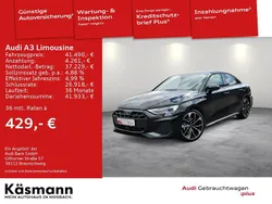 Mythosschwarz metallic Neu 2025 Audi A3 S-Line Limousine | 41.490 € (Etwas zu teuer)