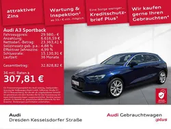 Blau Gebraucht 2024 Audi A3 Sportback Advanced Limousine | 29.980 € (Superpreis)