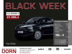 Onyx schwarz Gebraucht 2023 Fiat 500e Limousine | 21.990 € (Fairer Preis)