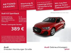 Rot Gebraucht 2024 Audi A3 Sportback S-Line Limousine | 44.890 € (Teuer)