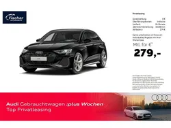Mythosschwarz metallic Gebraucht 2024 Audi A3 Sportback S-Line Limousine | 34.440 € (Guter Preis)